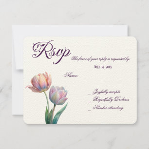 Cartons Réponse Pastel Tulip Mariage Suite Typographie élégante