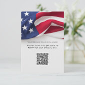 Cartons Réponse PATRIOTIC American Flag Wedding QR code Reply Card (Debout devant)