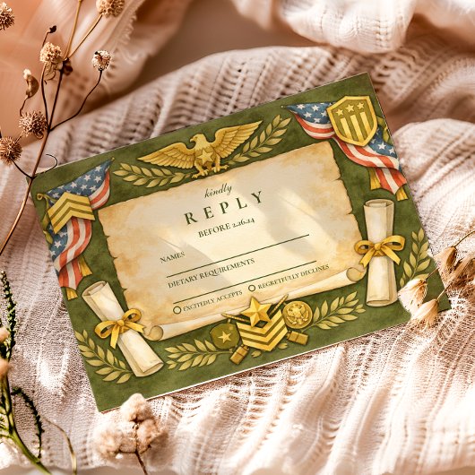 Cartons Réponse Patriotic Military Graduation Party