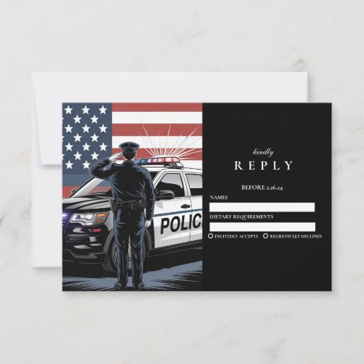 Cartons Réponse Patriotic Police Officer Graduation (Devant)