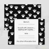 Cartons Réponse Patters de Black and White Animal Paw. (Devant / Derrière)