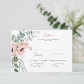 Cartons Réponse Pavots rose et ivoire, eucalyptus, verdure (Debout devant)