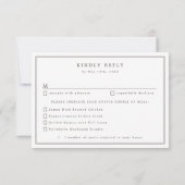 Cartons Réponse Pays de l'Ouest londres choix de repas mariages RS (Dos)