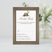 Cartons Réponse Pays Russe Monogramme Arbre et Mariage de Burlap (Debout devant)