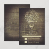 Cartons Réponse Pays rustique floral maçonnerie mariage de pot RSV (Devant / Derrière)
