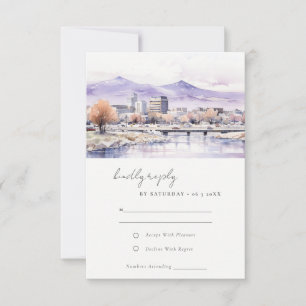 Cartons Réponse Paysage aquarelle de mariage à Boise, Idaho