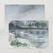 Cartons Réponse Paysage des lacs aux cygnes (Devant / Derrière)