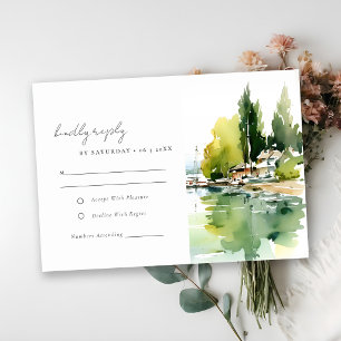 Cartons Réponse Paysage du lac de Genève Suisse Mariage