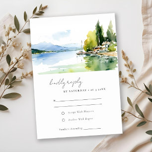 Cartons Réponse Paysage du lac de Genève Suisse Mariage