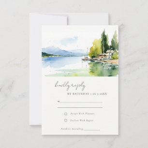 Cartons Réponse Paysage du lac de Genève Suisse Mariage