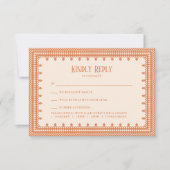 Cartons Réponse Peach Lace Elegant Wedding Invitation, (Devant)
