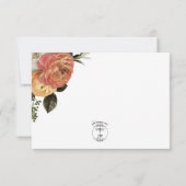 Cartons Réponse Peach Mimosa Blooms Floral Mariage (Dos)