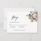 Cartons Réponse Peach Rose aquarelle hiver mariage floral (Devant)