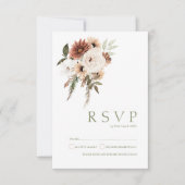 Cartons Réponse Peach Rustic Terracotta Verdure Mariage Floral (Devant)