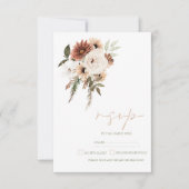 Cartons Réponse Peach Rustic Terracotta Verdure Mariage Floral (Devant)