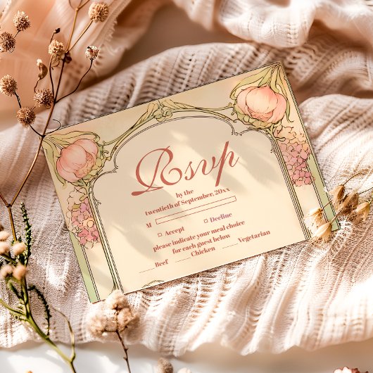 Cartons Réponse Peach Tulip Quinceañera Celebration