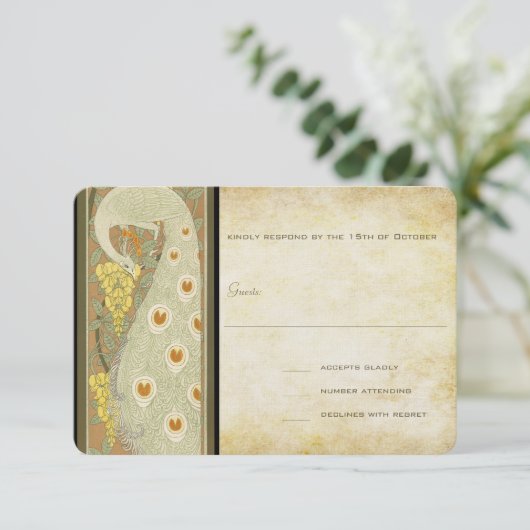 Cartons Réponse Peacock Art Déco (Debout devant)