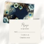Cartons Réponse Peacock Céleste Plumes Mariage élégant<br><div class="desc">Créez votre propre carte RSVP de mariage Céleste Peacock Feathers ! Personnalisez ce design avec votre propre texte. Vous pouvez customiser cette conception en cliquant sur le bouton "Modifier les détails" si vous le souhaitez.</div>