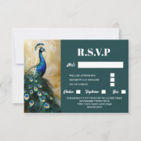 Peacock oiseau luxe 3D foncé turquoise émeraude rs