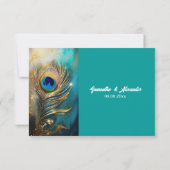 Cartons Réponse Peacock plumes marbré turquoise arrière - plan lux (Dos)