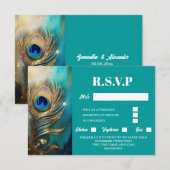Cartons Réponse Peacock plumes marbré turquoise arrière - plan lux (Devant / Derrière)