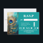 Cartons Réponse Peacock plumes marbré turquoise arrière - plan lux<br><div class="desc">Contre un arrière - plan bleu turquoise clair est une plume de paon unique qui semble briller et briller. La prune serpente le bord gauche de la carte et a des modèles blancs modifiables à droite qui peuvent être personnalisés selon vos besoins. Ce design luxueux et élégant est idéal pour...</div>