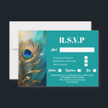 Cartons Réponse Peacock plumes marbré turquoise arrière - plan lux<br><div class="desc">Contre un arrière - plan bleu turquoise clair est une plume de paon unique qui semble briller et briller. La prune serpente le bord gauche de la carte et a des modèles blancs modifiables à droite qui peuvent être personnalisés selon vos besoins. Ce design luxueux et élégant est idéal pour...</div>