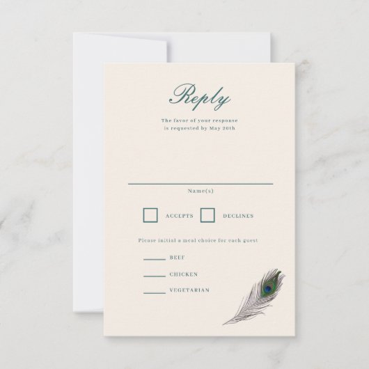 Cartons Réponse Peacock vintage (Devant)