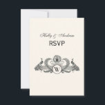 Cartons Réponse Peacocks vintages Monogram Ivory BG<br><div class="desc">Peacocks vintages avec Monogramme - Couleur Arrière - plan ivoire Invitations personnalisables et accessoires avec une image stylisée vintage d'un Peacocks avec Monogramme. Vous pouvez facilement modifier ces produits en ajoutant des champs de texte, en supprimant des champs de texte existants, en modifiant des images de conception ou en ajoutant...</div>
