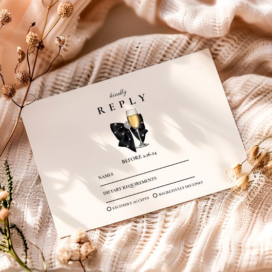 Cartons Réponse Pearl Champagne Glass Graduation