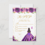 Cartons Réponse Peau foncée violette Florale Princesse Sweet sixte (Devant)