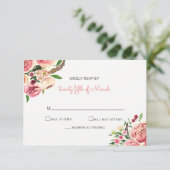 Cartons Réponse Pêche et fleurs de corail mariage floral (Debout devant)