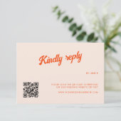 Cartons Réponse Pêche et Mariage rétro Tangerine (Debout devant)