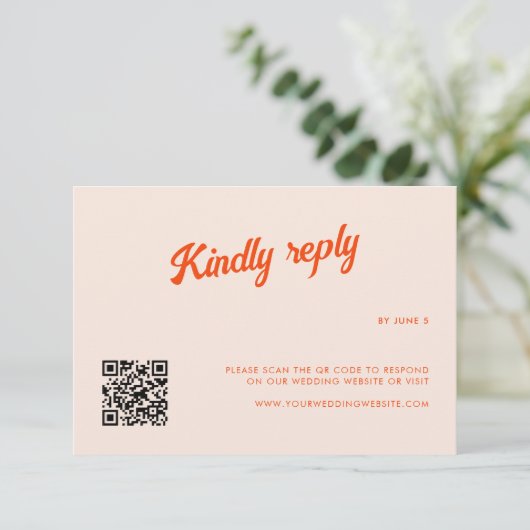 Cartons Réponse Pêche et Mariage rétro Tangerine (Debout devant)