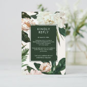 Cartons Réponse Pêcher les pivoines blanches et Feuilles verts Mar (Debout devant)