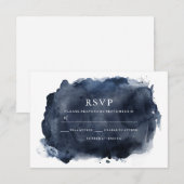 Cartons Réponse Peinture à l'aquarelle de la marine et Mariage bla (Devant / Derrière)