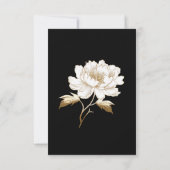 Cartons Réponse Peonies florales Blanc Golden Elegant Mariage (Dos)