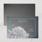 Cartons Réponse Peony blanc et noir avec couleur personnalisable (Devant / Derrière)