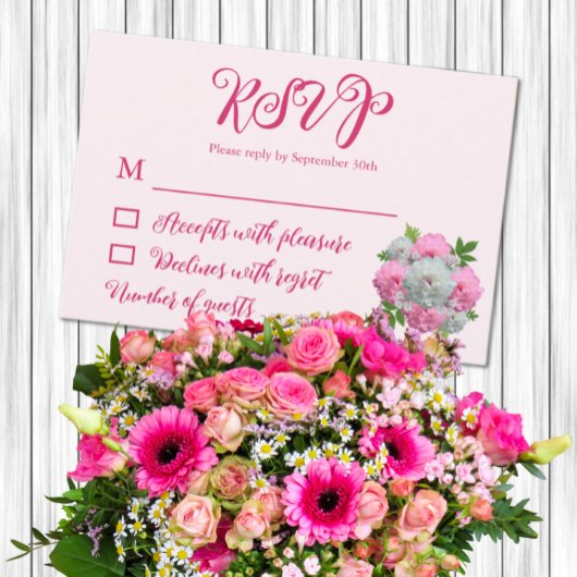 Cartons Réponse Peony Bouquet Mariage