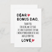 Cartons Réponse Père Cadeau Cher Bonus Papa (Devant / Derrière)
