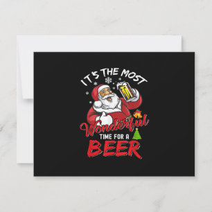 Cartons Réponse Père Noël de Noël drôle buvant de la bière merveil