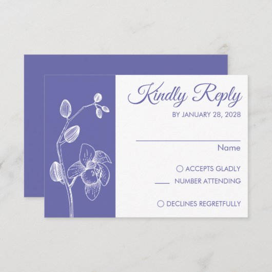 Cartons Réponse Périwinkkel moderne floral élégant orchidée minima (Devant / Derrière)