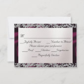 Cartons Réponse Perle élégante, ruban pourpre et étincelle (Dos)