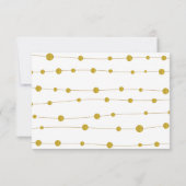 Cartons Réponse Perles en feuille d'or et strié mariage moderne RS (Dos)