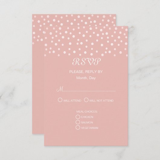 Cartons Réponse Perles sur Mariage or Rose (Devant / Derrière)