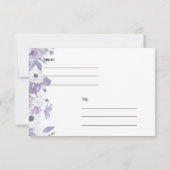 Cartons Réponse Personalized Violet Purple Flowers Wedding (Dos)