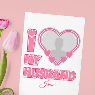 Cartons Réponse Personnalisé J'aime mon mari – Ajouter une photo e