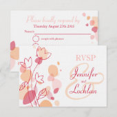 Cartons Réponse Pétales de fleurs modernes graphiques mariage form (Devant / Derrière)