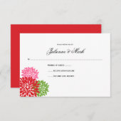 Cartons Réponse Pétales de fleurs rose foncé et rose clair vert li (Devant / Derrière)