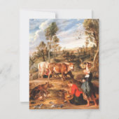 Cartons Réponse Peter Paul Rubens Milkmaips avec du bétail sur une (Devant)